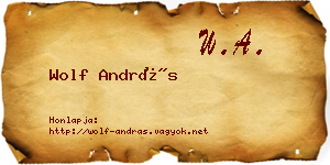 Wolf András névjegykártya
